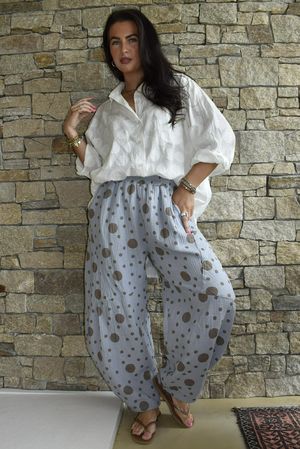 Hush Pillow Cotton Spot On Classic Barrel Pant Cloud Grey
